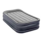 Intex: Dura-Beam: Plus Deluxe Pillow Rest Airbed - Twin - 16.5  Inflatable Air Mattress  Built-In Pump  Fiber-Tech  Carry Bag  300lb Cap  64131ED