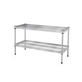 Design Ideas MeshWorks 2-Tier Metal Storage Shelving Unit Rack  Silver