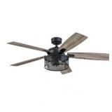 Honeywell Carnegie 52  Matte Black Ceiling Fan with Lights and Remote Control