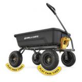 Gorilla Carts Heavy-Duty Dump Cart, Patented Quick-Release Dumping, Steel Frame, 600 lb Capacity, No-Flat 10-Inch Tires, Utility Wagon for Garden, Yard, Beach *no hardware*