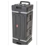 SKB Drum Hardware Case with Wheels, Durable Roto-Molded Polyethylene Mobile Storage with Telescoping Handle and Secure Cinch Straps, Black
