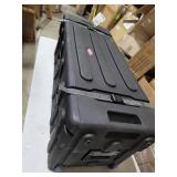 SKB Drum Hardware Case with Wheels, Durable Roto-Molded Polyethylene Mobile Storage with Telescoping Handle and Secure Cinch Straps, Black