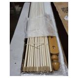 Slatted King Size Wooden Bed Frame with Turned Legs  Natural Brown- Saltoro Sherpi