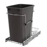 Rev-A-Shelf Pullout Trash Can for Kitchen Cabinets 35 Qt Garbage Waste Recycling Bin with Full Extension Slides, Orion Gray, RV-12KD-13C-S