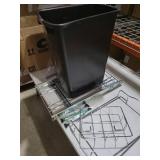 Rev-A-Shelf Pullout Trash Can for Kitchen Cabinets 35 Qt Garbage Waste Recycling Bin with Full Extension Slides, Orion Gray, RV-12KD-13C-S