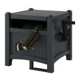 Suncast 100 Foot Slide Trak Hose Hideaway Resin Storage  Cyberspace Grey