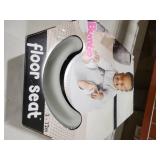 Bumbo Baby Infant Soft Foam Comfortable Floor Booster Seat Supportive Chair with 3 Point Adjustable Safety Buckle Strap Harness - Cool Gray