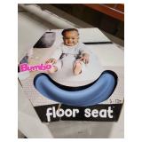 Bumbo Baby Infant Soft Foam Comfortable Floor Booster Seat Supportive Chair with 3 Point Adjustable Safety Buckle Strap Harness - Blue
