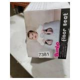 Bumbo Baby Infant Soft Foam Comfortable Floor Booster Seat Supportive Chair with 3 Point Adjustable Safety Buckle Strap Harness - Blue