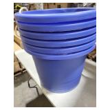 United Solutions 19 Gallon Plastic Utility Tub w/ Rope Handle  Blue  6 Pack