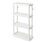 4 Tier Adjustable Ventilated Medium Duty Shelving Units for Home, Garage, Basement, and Laundry, White
