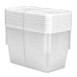 Clear Storage Boxes with Lids, 6 Quart, 13.5 x 8 x 4.6 inches, Set of 10, Stackable Containers for Shoes and Closet (Clear)