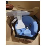 Bumbo Baby Infant Soft Foam Comfortable Floor Booster Seat Supportive Chair with 3 Point Adjustable Safety Buckle Strap Harness - Blue