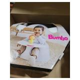 Bumbo Baby Infant Soft Foam Comfortable Floor Booster Seat Supportive Chair with 3 Point Adjustable Safety Buckle Strap Harness - Blue