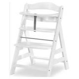 hauck Alpha+ Grow Along Solid Beechwood Highchair with Adjustable Seat, White