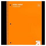 (Box full )Wide Ruled Orange 1 Subject Flexible box Plastic Cover Spiral Notebook - up&up: Single Subject, 70 Pages, 3 Hole Punched (box full)
