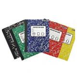 (Box full)Unison Wide Ruled Composition Marbled Notebooks  80 Pages  Red  Blue  Green  Yellow  Black (box full)