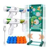 Gun Toy Gift for Boys Age of 4 5 6 7 8 9 10 10+ Years Old Kids Girls for Birthday with Moving Shooting Target 2 Blaster Gun and 18 Foam Balls Compatible with Nerf Guns (Dinosaur