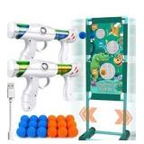 Gun Toy Gift for Boys Age of 4 5 6 7 8 9 10 10+ Years Old Kids Girls for Birthday with Moving Shooting Target 2 Blaster Gun and 18 Foam Balls Compatible with Nerf Guns (Dinosaur