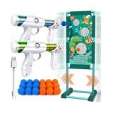 Gun Toy Gift for Boys Age of 4 5 6 7 8 9 10 10+ Years Old Kids Girls for Birthday with Moving Shooting Target 2 Blaster Gun and 18 Foam Balls Compatible with Nerf Guns (Dinosaur