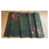 Decorative Floral Green Carpet Fragment 5FT - Retail: $175