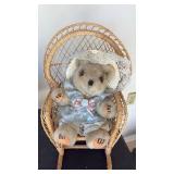 Decorative Teddy Bear in Wicker Rocking Chair - Retail: $45