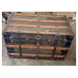 1800s Steamer Trunk with Decorative Paper Lining - Retail: $450