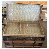 1800s Steamer Trunk with Decorative Paper Lining - Retail: $450