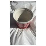 Classic Red Striped Ceramic Popcorn Bowl - Retail: $18