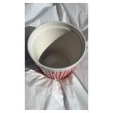 Classic Red Striped Ceramic Popcorn Bowl - Retail: $18