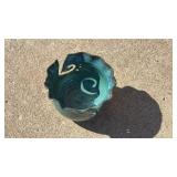 Handcrafted Turquoise Art Glass Bowl - Retail: $45