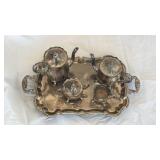 Ornate Silver Plated Tea Service Tray - Retail: $175