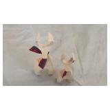 Wooden Reindeer Christmas Decorations with Tartan Bow - Retail: $25