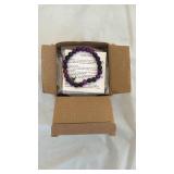 Natural Wax Scented Candle Set with Amethyst Crystal Bracelet - Retail: $25