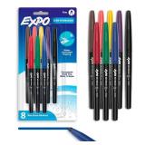 EXPO Vis-a-Vis Wet Erase Markers  Fine Point  Assorted  8 Count - Retail: $18