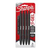 Sharpie S-Gel Black Metal Barrel 4ct Pens 0.7MM Black Ink - Retail: $14