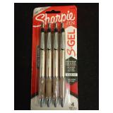 Sharpie S-Gel  Gel Pens  Sleek Metal Barrel  Champagne  Medium Point (0.7mm)  Black Ink  4 Count - Retail: $13