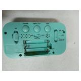 Peakeep Night Light Digital Alarm Clock Battery Operated with Indoor Temperature, Desk Small Clock (Mint)