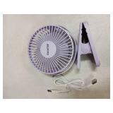 Gaiatop Portable Clip on Fan Battery Operated, Small Powerful 3 Speed Quiet 360° Rotate, USB Rechargeable Mini Personal Cooling Fan for Desk Table Home Office Stroller Camping Women Gifts Purple