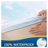 Twin Waterproof Zippered Mattress Encasement, Breathable, Noiseless, Machine-Washable Zipped Mattress Cover, Fitting 7" - 13" Deep Mattress