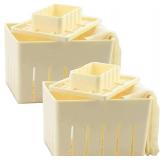 Tofu Press Mould (2PCS) Food Grade Plastic DIY Homemade Tofu Maker Pressing Mold Kit/Cheese Press + Soybean Curd Cheese Cloth Kitchen Tools