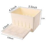 Tofu Press Mould (2PCS) Food Grade Plastic DIY Homemade Tofu Maker Pressing Mold Kit/Cheese Press + Soybean Curd Cheese Cloth Kitchen Tools