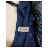 Rosegal Women Plus Size Flowy Summer Goth Tank Top Punk Rivets Distressed Floral Lace Straps Handkerchief Tank Top with Pockets Backless Hanky Hem Sleeveless Shirt(Blue XL)