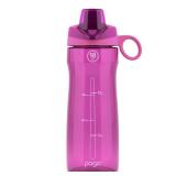 Pogo BPA-Free Plastic Water Bottle with Chug Lid, Fuchsia, 18 oz.