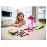 Pogo BPA-Free Plastic Water Bottle with Chug Lid, Fuchsia, 18 oz.