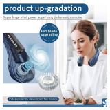 ASNUG Neck Fan, USB Rechargeable Personal Fan, 4000 mAh Battery Operated, 3 Speeds Adjustable, Faster Cooling, Ultra Quiet, Suitable for Home, Office, Travel, Sports