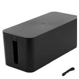 Resulzon Cable Management Cord Cover Wire Hider Box Concealer Organizer Protector System for Home Theater Entertainment Center Office School, 9.25 x 4.72 x 4.52 Inch (Mini,Black)