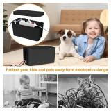 Resulzon Cable Management Cord Cover Wire Hider Box Concealer Organizer Protector System for Home Theater Entertainment Center Office School, 9.25 x 4.72 x 4.52 Inch (Mini,Black)