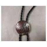 Vintage Native American Style Bolo Tie Black and Silver Tone "Since 1993"