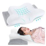 Misiki Cervical Memory Foam Pillow, Orthopedic Pillow Contour Pillow for Neck Pain, Cervical Ergonomic Pillow for Side Sleepers, Back and Stomach Sleep